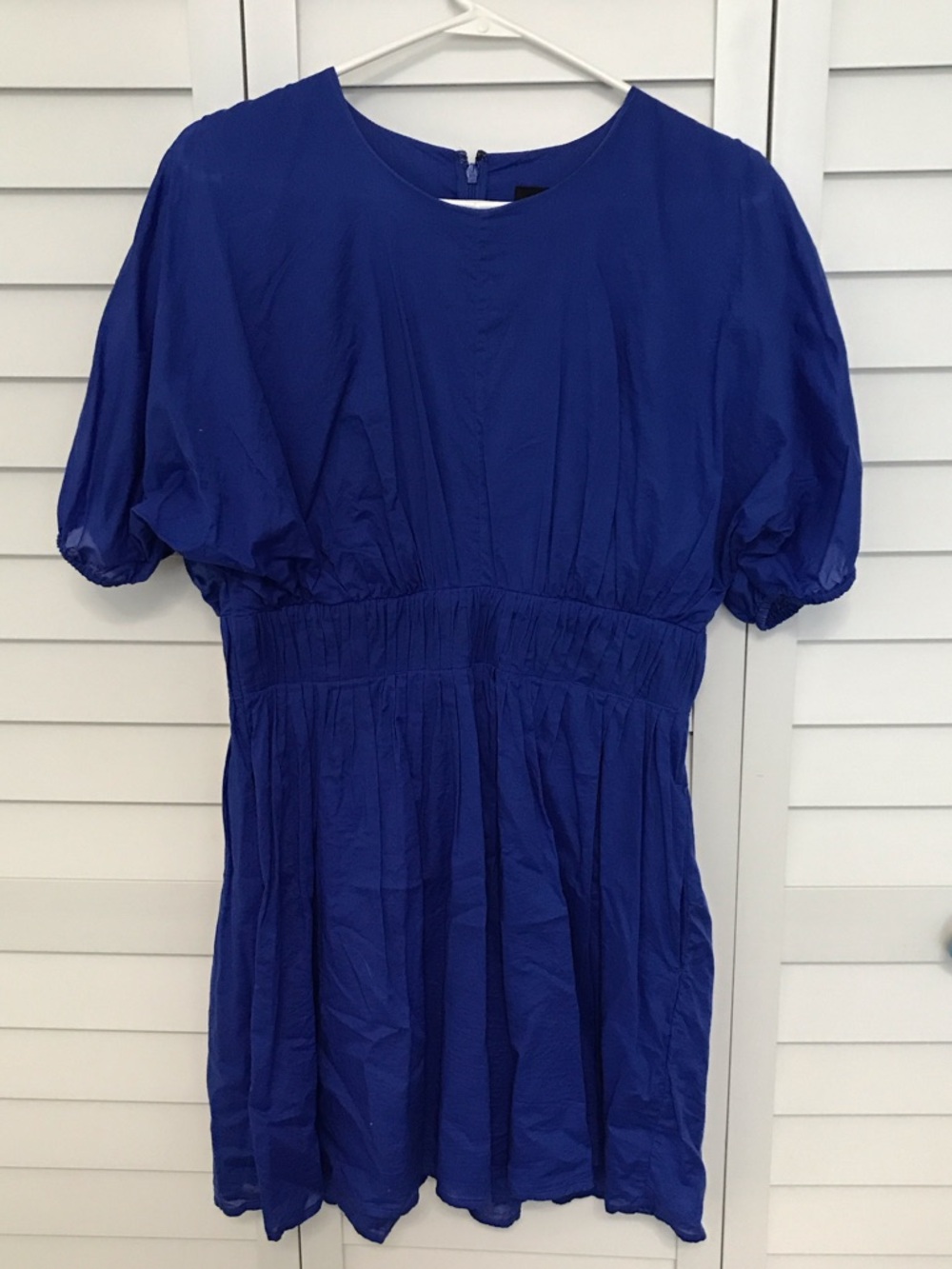 Banana Republic Women's Royal Blue Puff Sleeve Dress lined